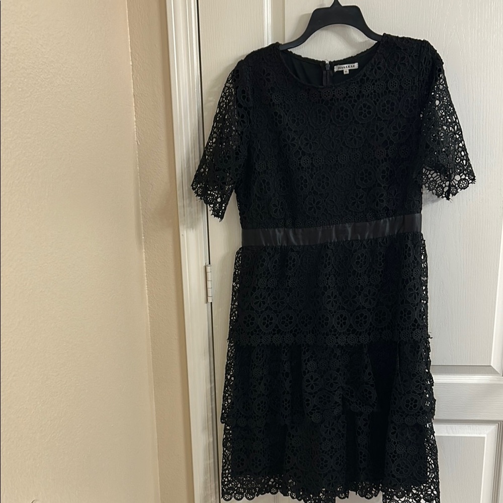 JessaKae Black Lace Midi Dress stylish